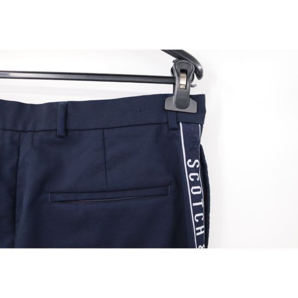 Scotch‎ & Soda pants mens 29 loose tapered blue side logo tape stretch chino - Picture 4 of 12